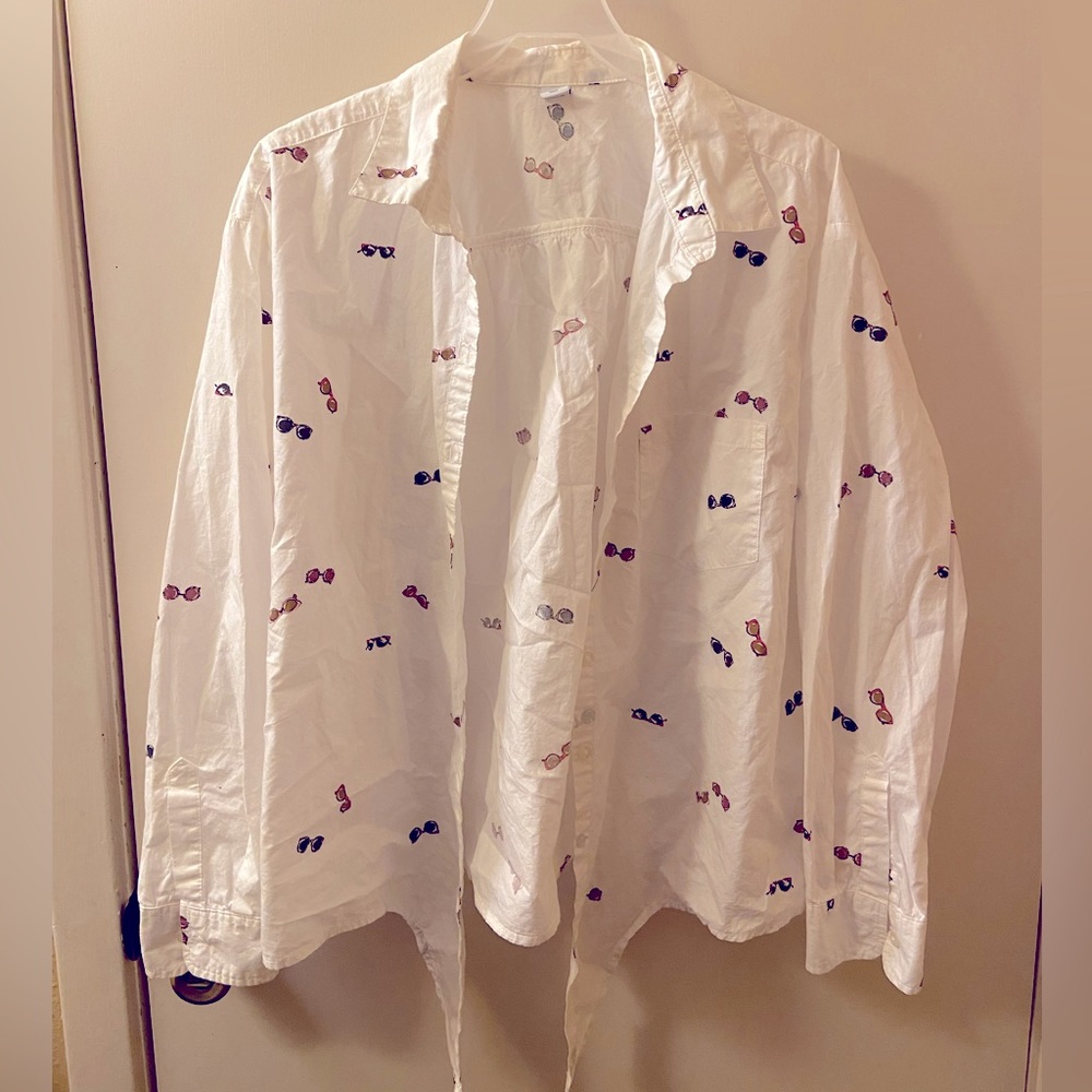 Sunglasses button down shirt